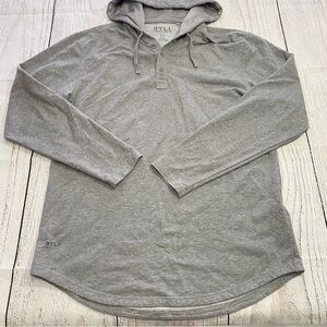 BYLT Premium Basics Men’s Lux Heather Gray Hooded Henley Large